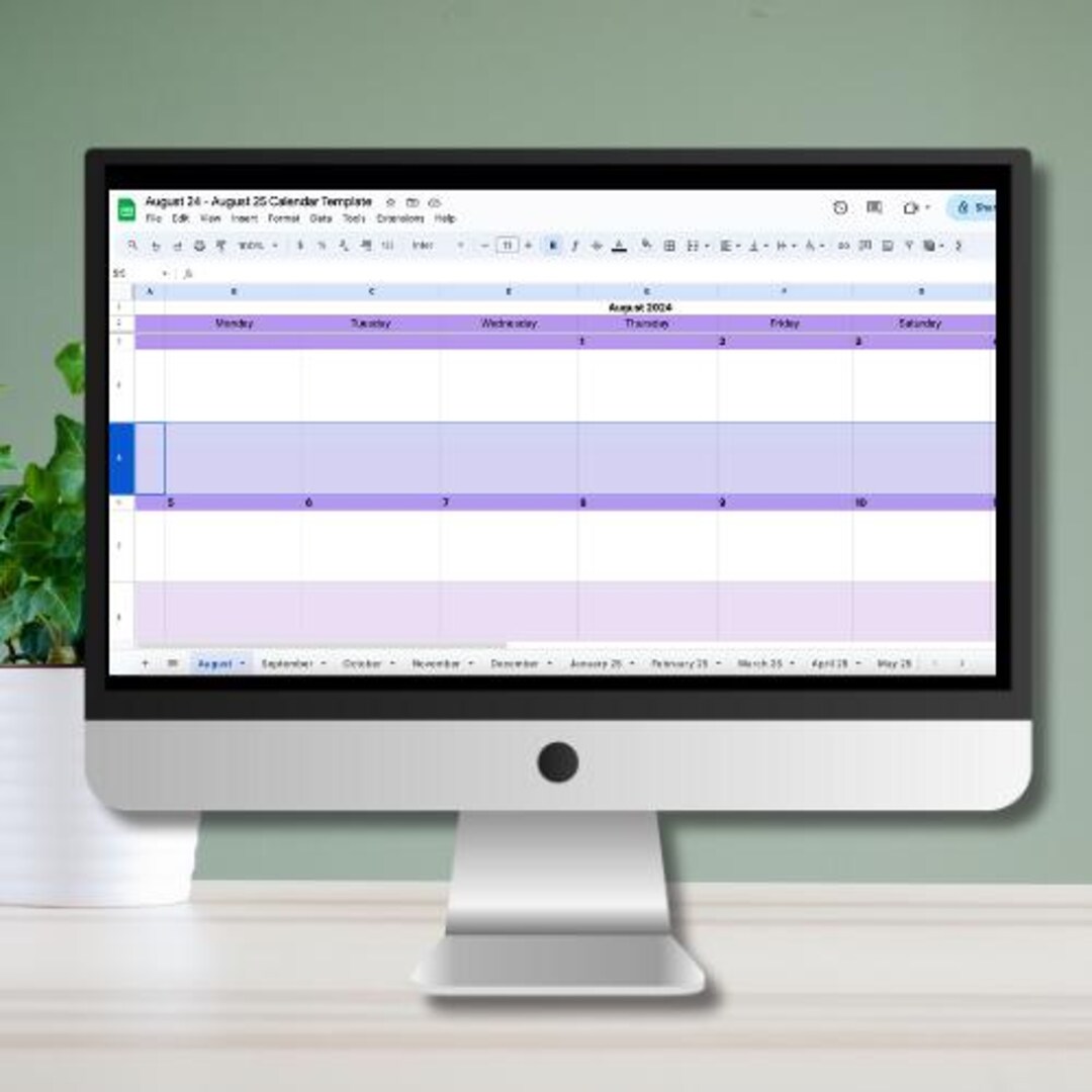 August 24 August 25 Calendar Template Etsy