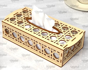 3D Tissue box, 3D laser cut, napkin holder SVG, tissue storage svg, boxes with patterns svg, wooden decorative napkin box lasercut