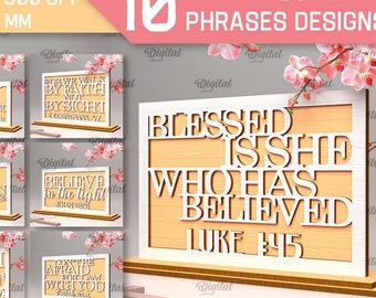 Stacking Bible Verse SVG Bundle: Laser Cut CNC Template (digital ...