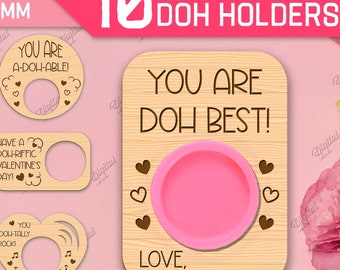 Valentine's Day play doh holders bundle, PlayDoh holder laser cut, Kids Valentines day card, classroom valentine, play-doh lasercut svg