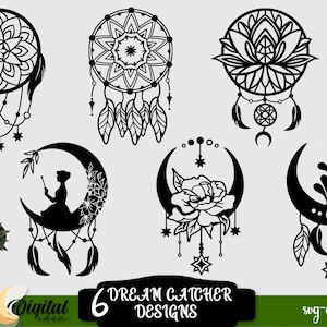 Dreamcatcher papercut SVG bundle, Boho svg, Magic dreamcatcher svg, Mystical bundle, Dreamcatcher decor