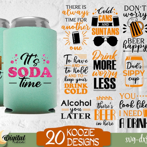 Drink holder SVG bundle, Designs for can holder bundle, Can holder SVG, Alcohol quotes, Beer puns, Alcohol sayings, Drinking quotes