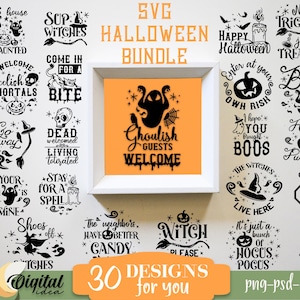 Halloween svg bundle, Funny halloween quotes, Vintage Halloween bundle, Halloween designs for decor, Halloween svg signs