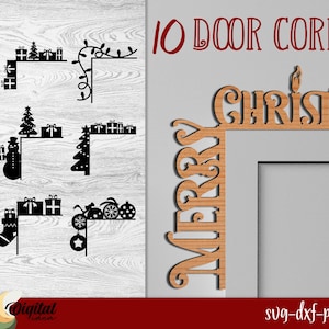 Christmas Door corners SVG bundle, Set of Christmas trim corners, Christmas door corner decor, Christmas lasercut, Christmas ornaments