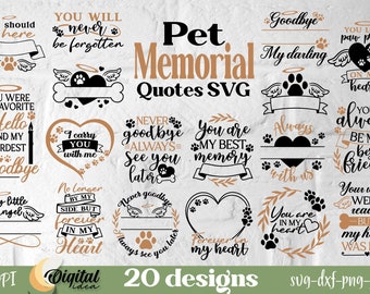 Pet Memorial Quote SVG Bundle, Memorial svg bundle, Animal memorial SVG, Pet remembrance designs, Christian svg