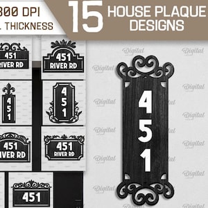 Peut inclure: Quinze designs différents de plaques de maison avec le numéro 451. Certains designs incluent le texte "River Rd".