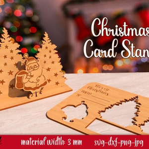 Support de carte de Noël découpé au laser, Père Noël, carte pop-up de Noël, carte de puzzle de Noël 3D, cadeau de Noël personnalisé, puzzle de Noël mignon