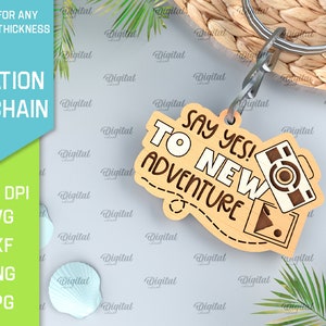 Vacation keychains bundle, summer keychain laser cut, engraved wooden key ring, summer quotes and sayings svg, traveling svg image 6