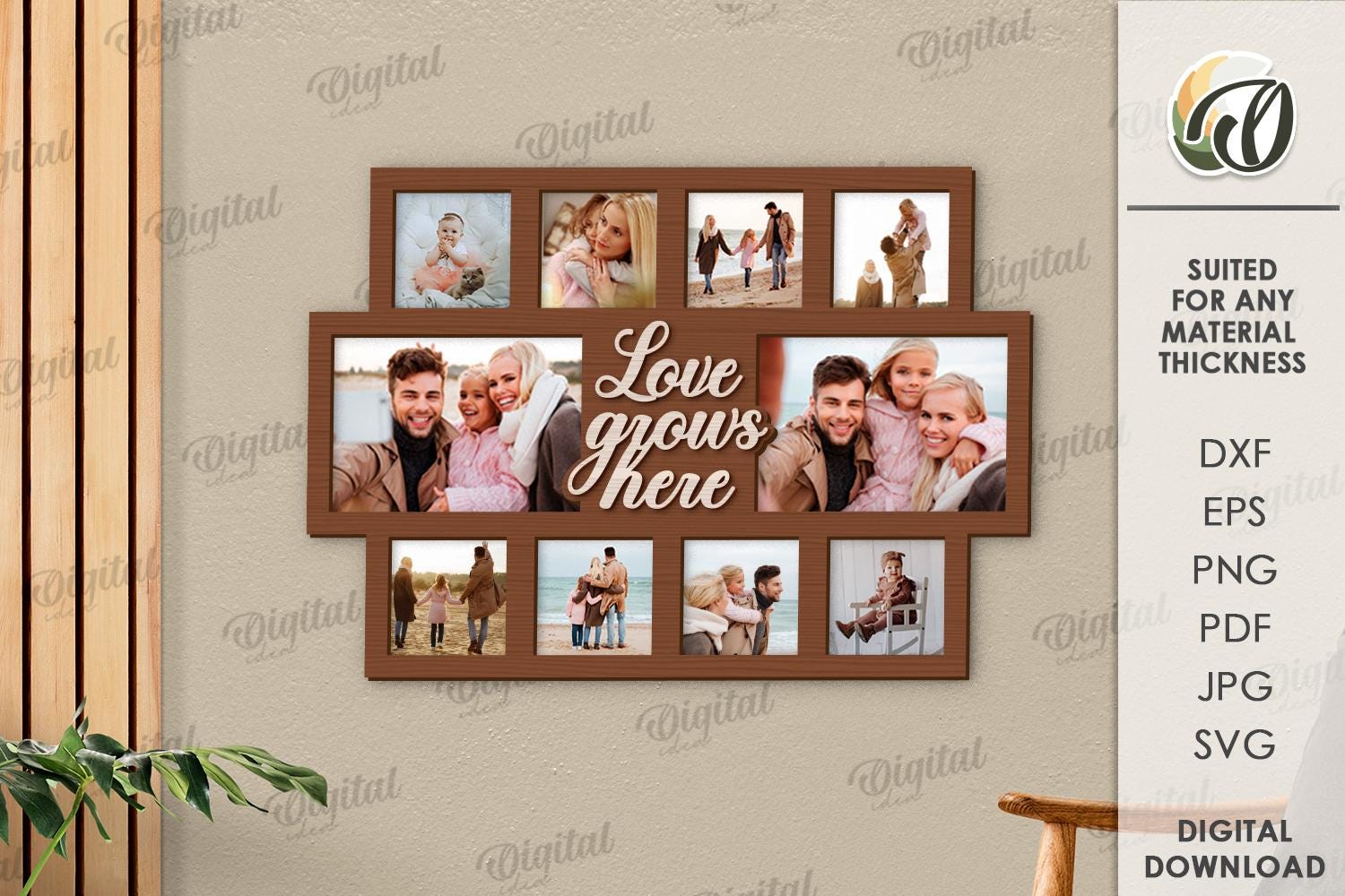 3D Family Photo Frames Bundle, Hanging Picture Frame Laser Cut, Family ...