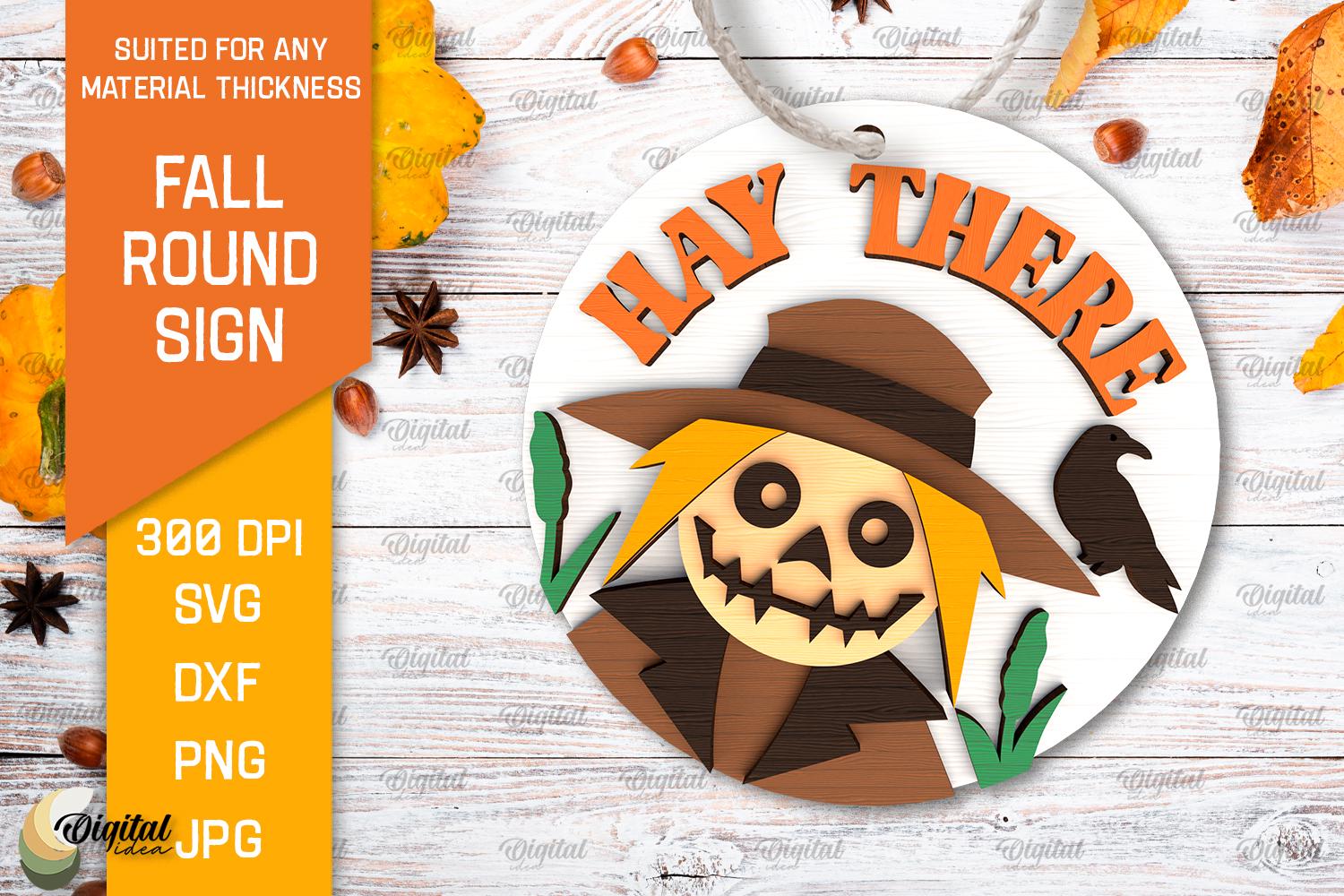 3D Fall Round Signs Bundle, Wooden Sign Laser Cut, Autumn Round Layered ...
