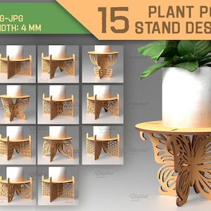 3D Plant pot stands laser cut bundle, Potted plant stand, flower pot support lasercut, wooden plant risers, plant support base, plant lover