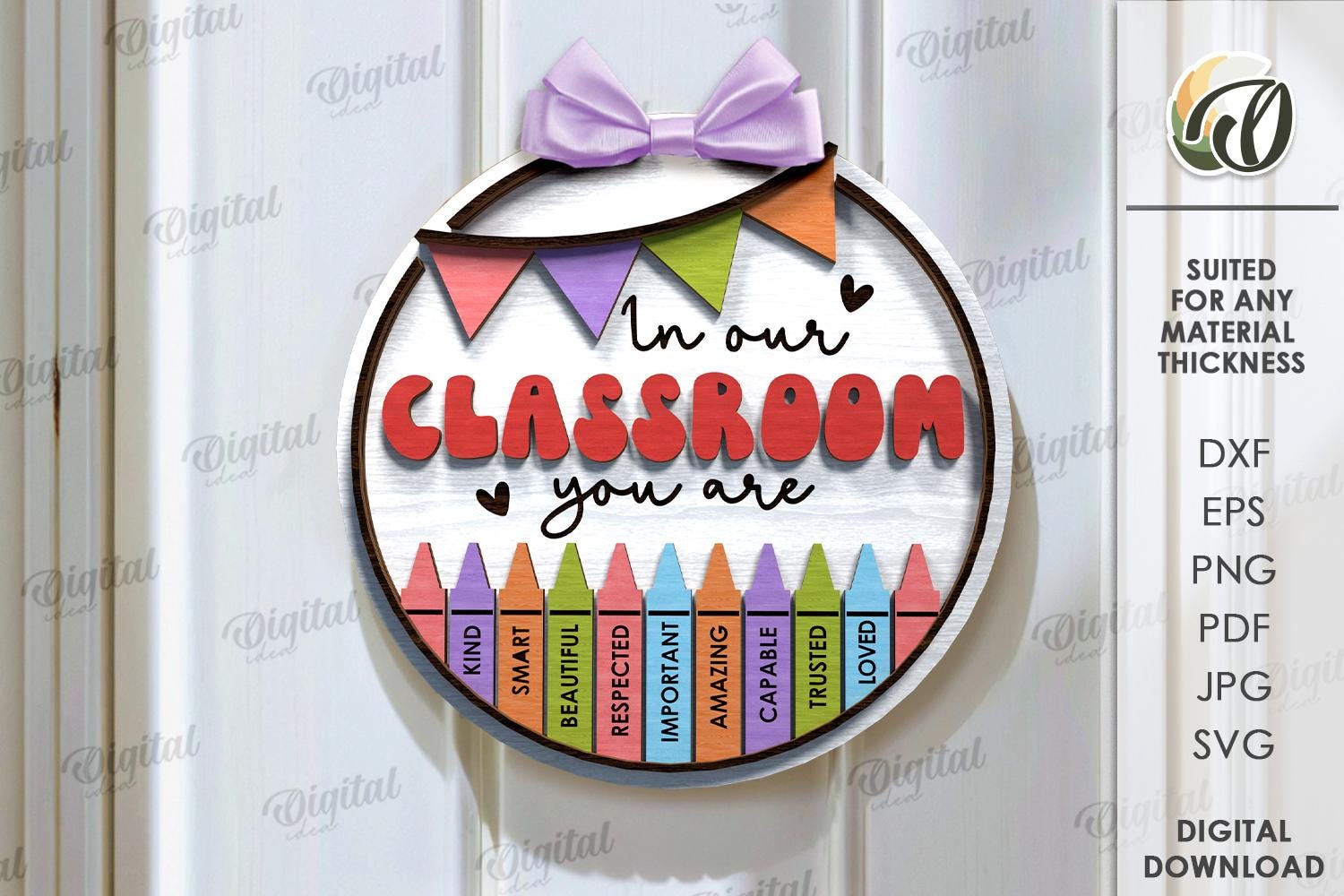 3D Classroom Round Signs Bundle, School Sign Laser Cut, Personalized ...