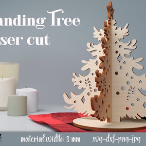 Christmas tree 3D lasercut, Christmas decor, Xmas standing decoration, Christmas tree stand lasercut, Christmas tree, pine tree laser