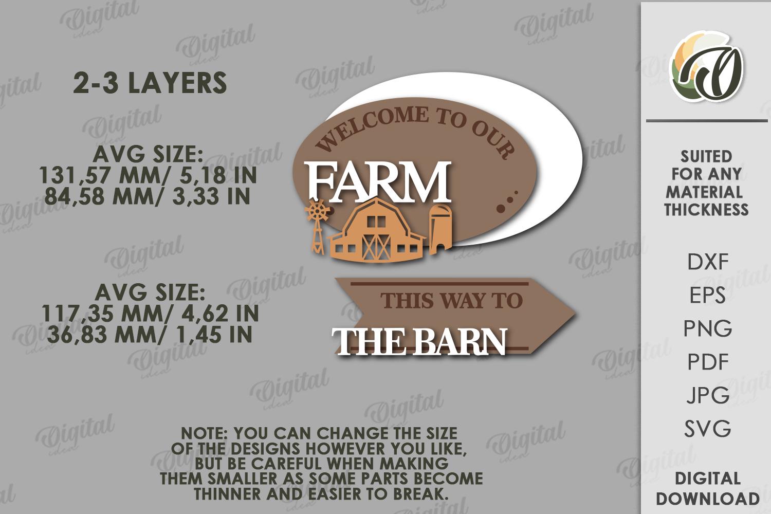 Layered Ranch Sign 3D Farmhouse Directional Signs Bundle, Kitchen Decor Laser Cut Files ...