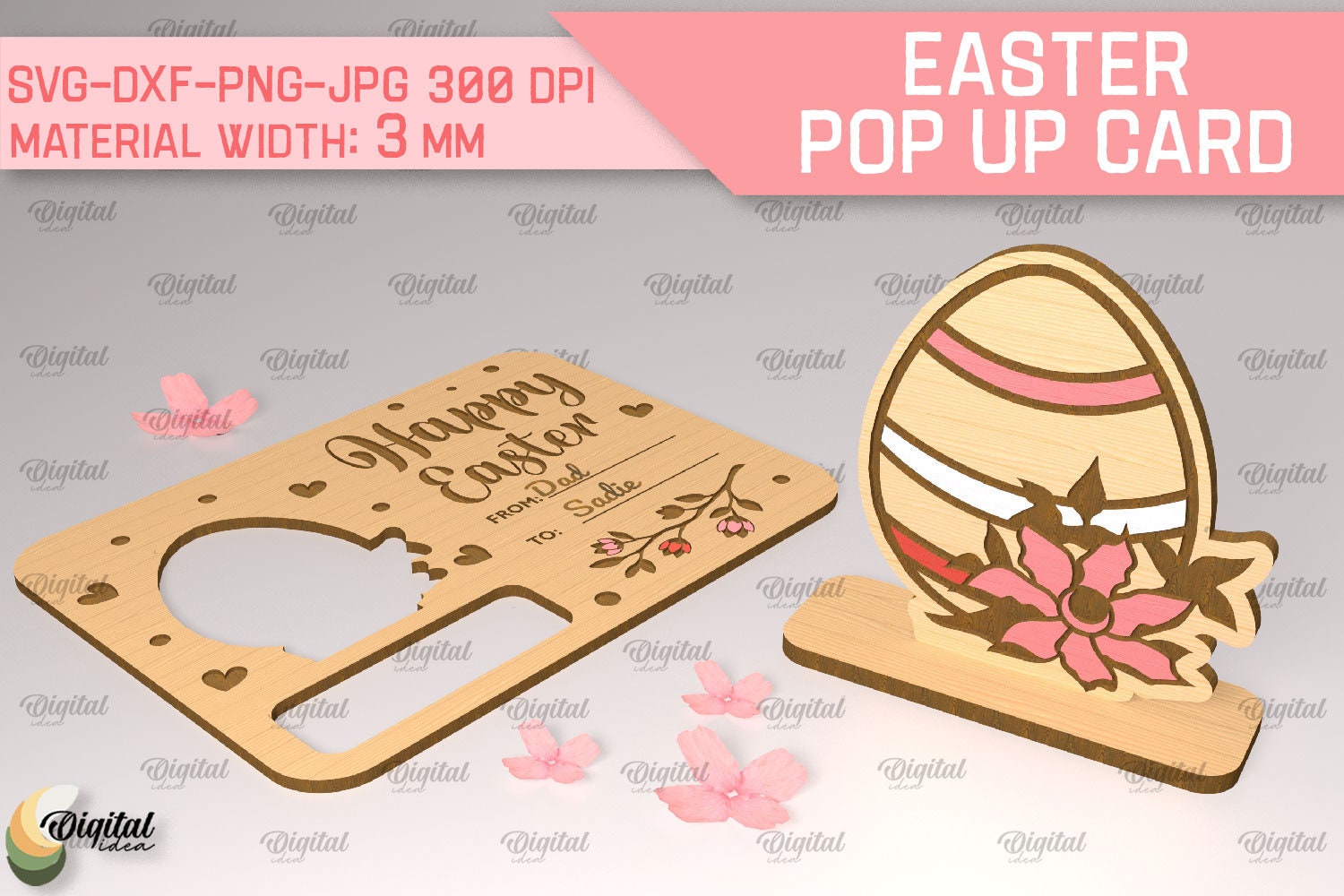 3D Easter Pop up Cards Bundle, Easter Greeting Card Laser Cut, Wooden ...