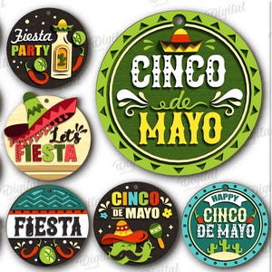 Paquete de letreros redondos 3D del Cinco de Mayo, letrero mexicano cortado con láser, decoración de pared para fiestas, letrero de porche, colgador de pared de madera, citas del Cinco de Mayo en formato SVG.