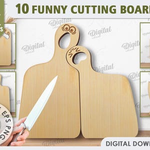 Funny cutting boards bundle, kitchen screaming cutting board laser cut, wooden engraved scared chopping board svg, charcuterie board svg
