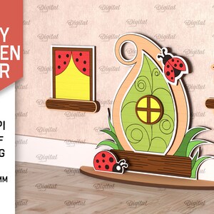 3D Fairy Garden Door Bundle Svg, Fairy House Door and Windows Lasercut ...
