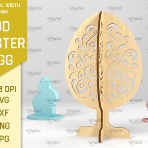 3D Easter egg stands bundle, 3D easter egg laser cut, floral easter egg svg, easter decor, free standing easter egg svg, home decor zdjęcie 6