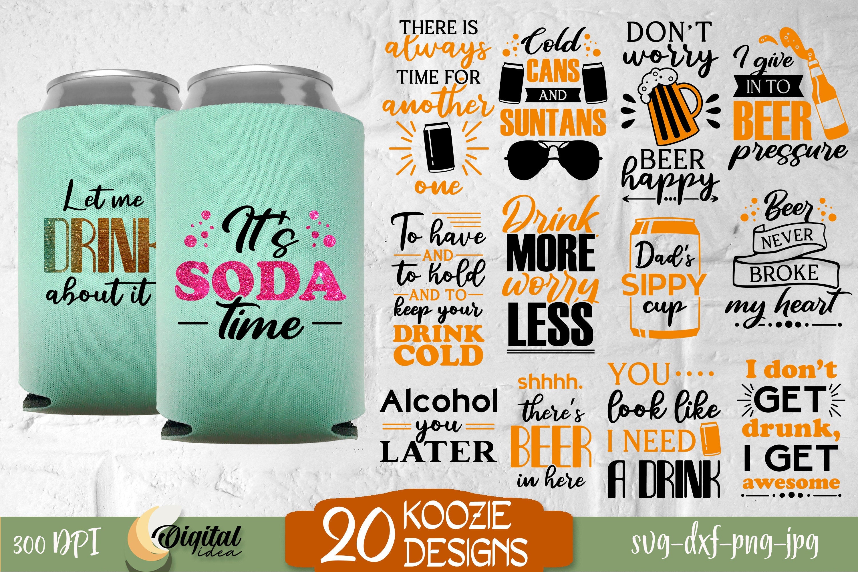 Drink Holder SVG Bundle, Designs for Can Holder Bundle, Can Holder SVG ...