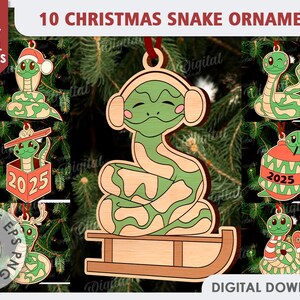 Julgransprydnader paket, julgransprydnad laserskuren, ormens yar svg, julgransdekoration svg, trädekoration 2025