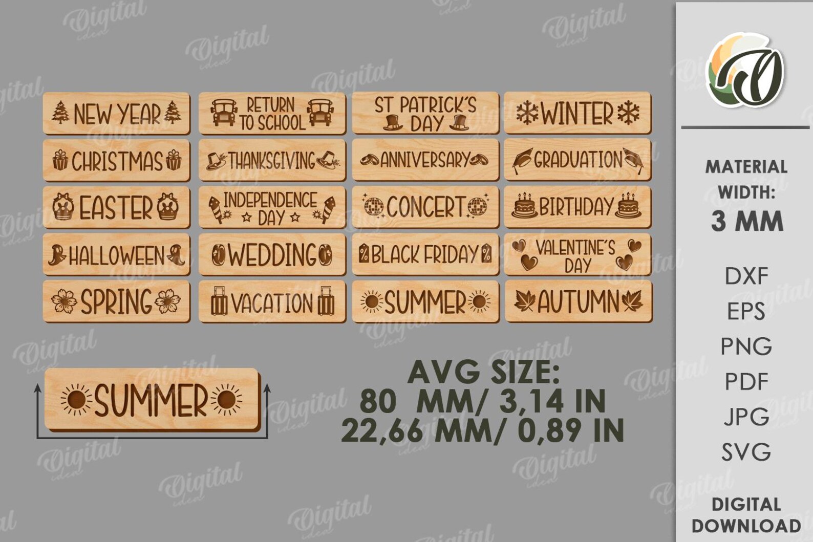 3D Interchangeable Countdowns Bundle, Days Until Calendar Laser Cut ...