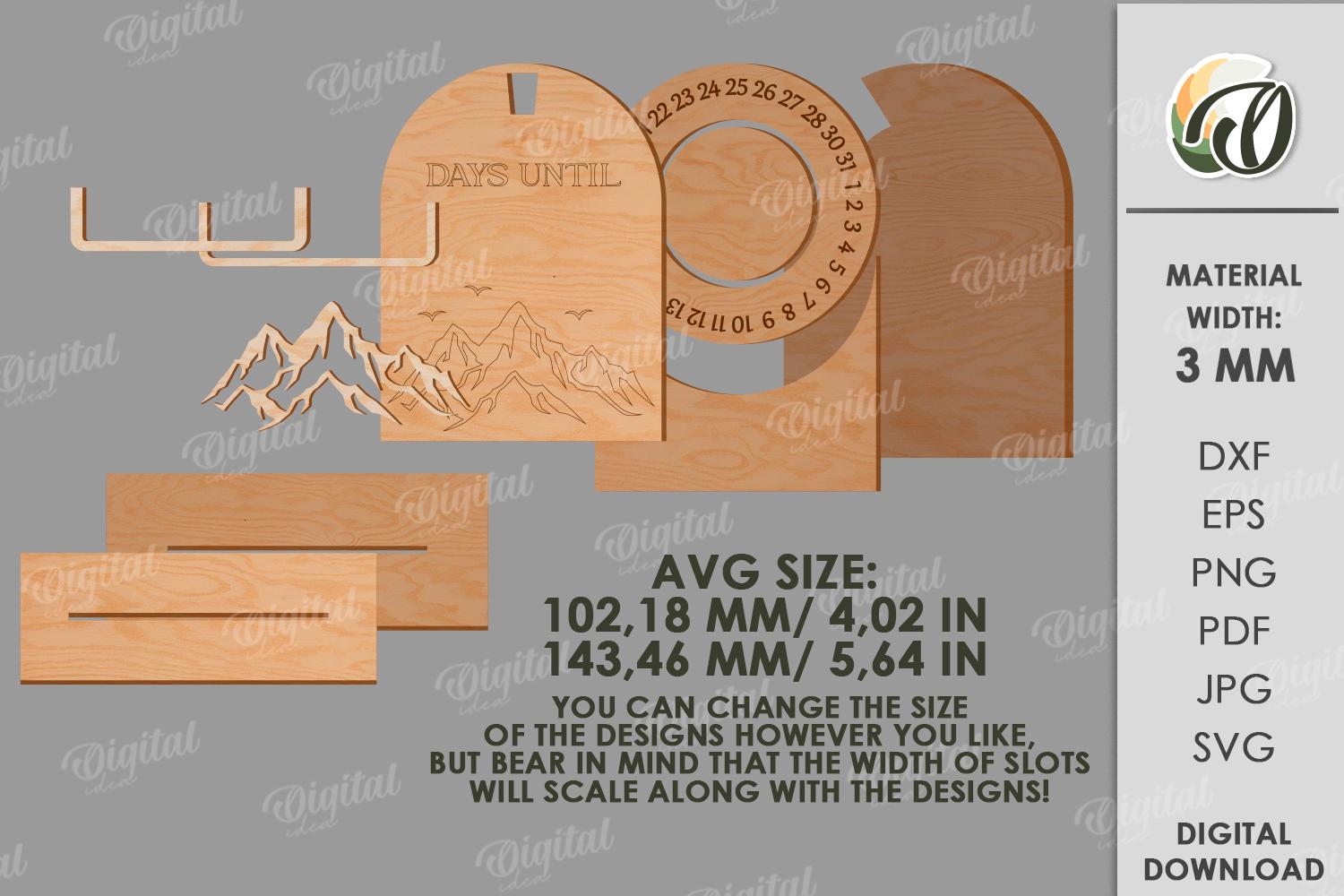 3D Interchangeable Countdowns Bundle, Days Until Calendar Laser Cut ...
