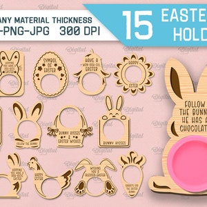 Pacchetto di contenitori per pasta modellabile di Pasqua, contenitore per pasta modellabile tagliato al laser, biglietto di Pasqua per bambini, play-doh tagliato al laser in formato svg, Buona Pasqua in formato svg, coniglietto di Pasqua in formato svg