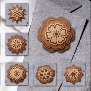 Könnte beinhalten: Zehn verschiedene mehrschichtige Mandala-Designs in Braun und Beige. Die Designs eignen sich für jede Materialstärke. Der digitale Download umfasst SVG-, PDF-, DXF-, EPS- und PNG-Dateien.