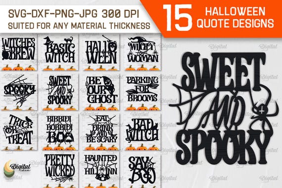 Halloween wall signs bundle, wooden Halloween wall art laser cut, Halloween quotes and sayings, scary wooden wall art svg, spooky hanger svg