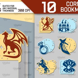 3D Corner bookmarks bundle, bookmark paper cut, corner bookmark template, fairy tale bookmarks svg, kids paper cut, children&#39;s svg