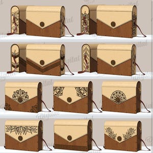 3D Clutch Taschen Bündel, florale Geldbörse Laserschnitt, elegante Kupplung aus Holz, Muttertagsgeschenk, Handtasche Geldbörse für Frauen svg, dekorative Boho Geldbörse