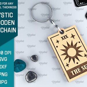Mystical Keychains Bundle, Magic Keychain Laser Cut, Esoteric Wooden ...