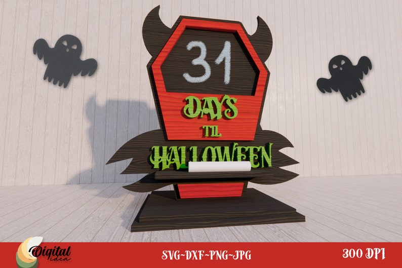 3D Halloween Countdown Bundle, Lasercut Days Until Halloween, Halloween ...