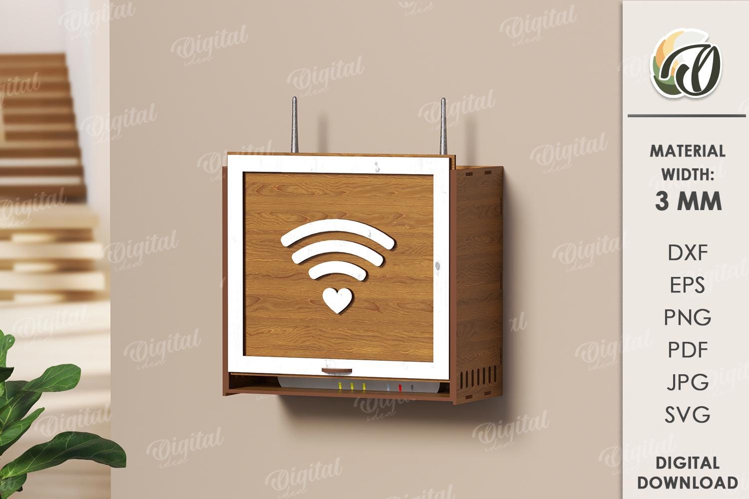 3D Wifi Router Storage Box Bundle, Wifi Box Laser Cut, Home Decor, Wall ...