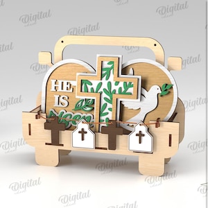 3D Christian Interchangeable truck stand, tiered tray decor lasercut, home decoration display svg, wooden sign, religious quote, banner, car