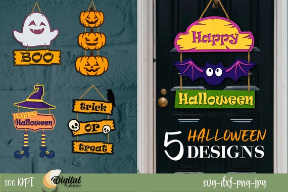 Halloween funny signs svg, Halloween door sign svg bundle, Halloween door hanger svg, Halloween sign svg bundle