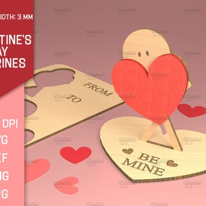 Valentine's Day Figurines Laser Cut Bundle, 3D Puzzle Card ...