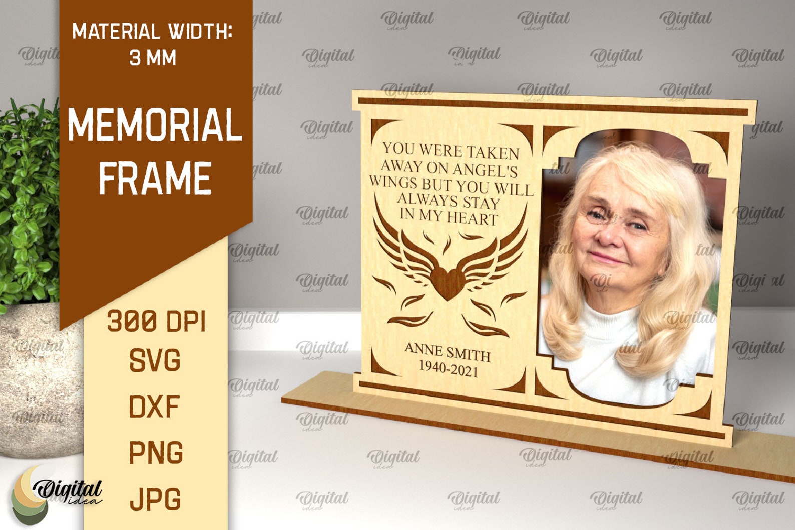 3D Personalized Memorial Photo Frames Bundle, 3D Engraved Picture Frame ...