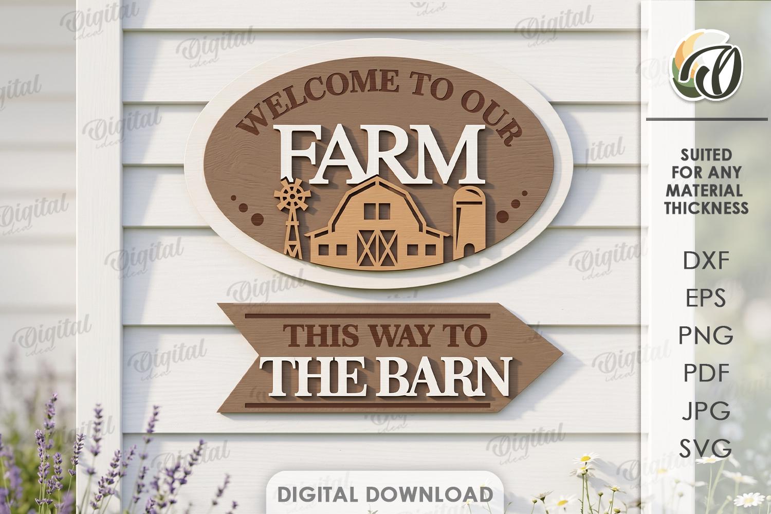 Layered Ranch Sign 3D Farmhouse Directional Signs Bundle, Kitchen Decor Laser Cut Files ...