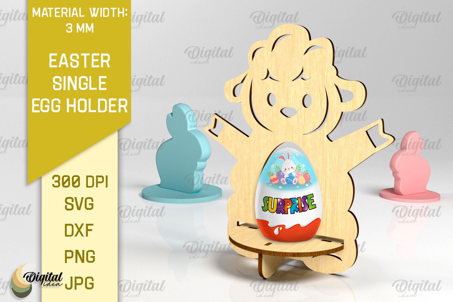 3D Easter Single Egg Holders Bundle, 3D Easter Egg Stand Laser Cut ...