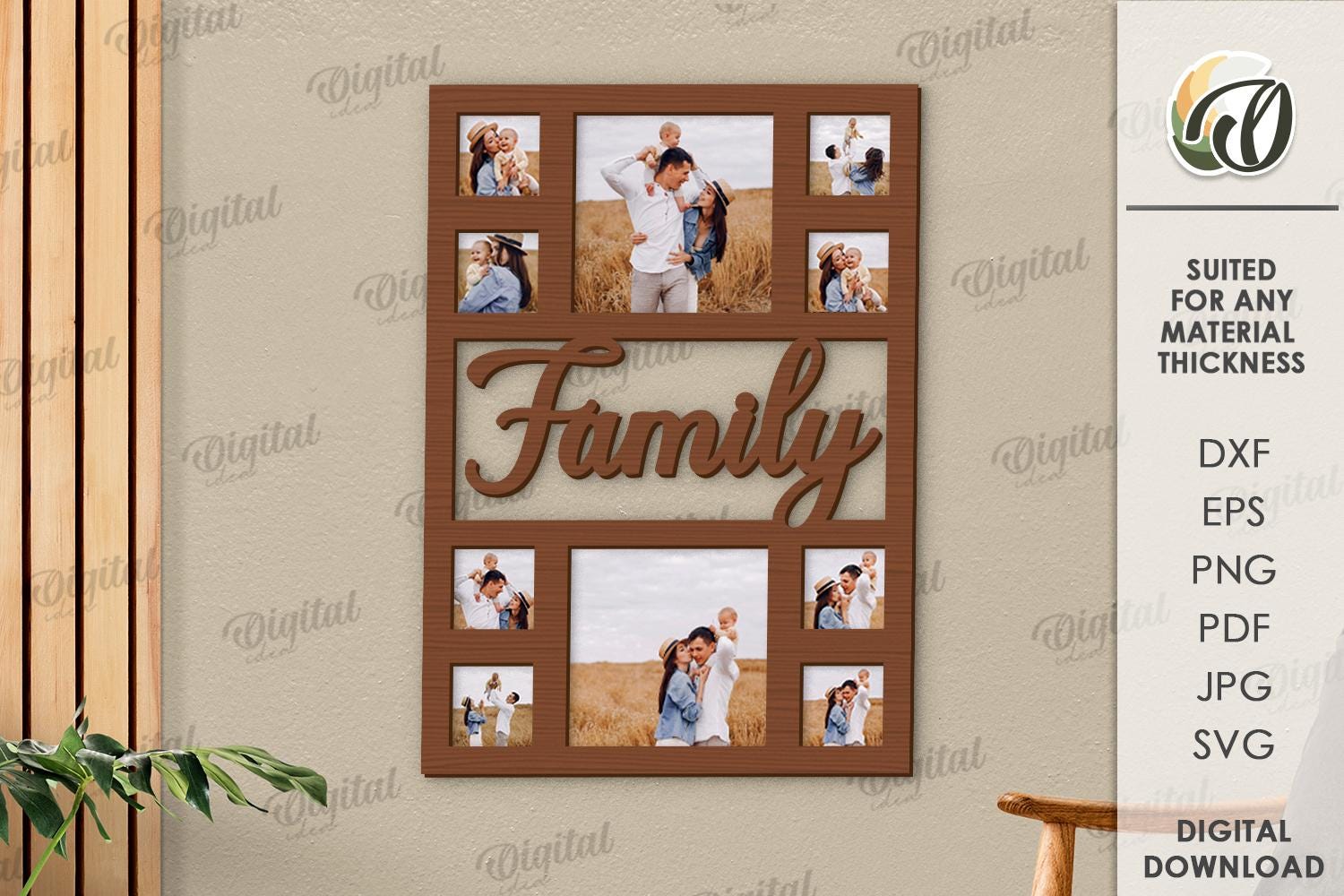 3D Family Photo Frames Bundle, Hanging Picture Frame Laser Cut, Family ...