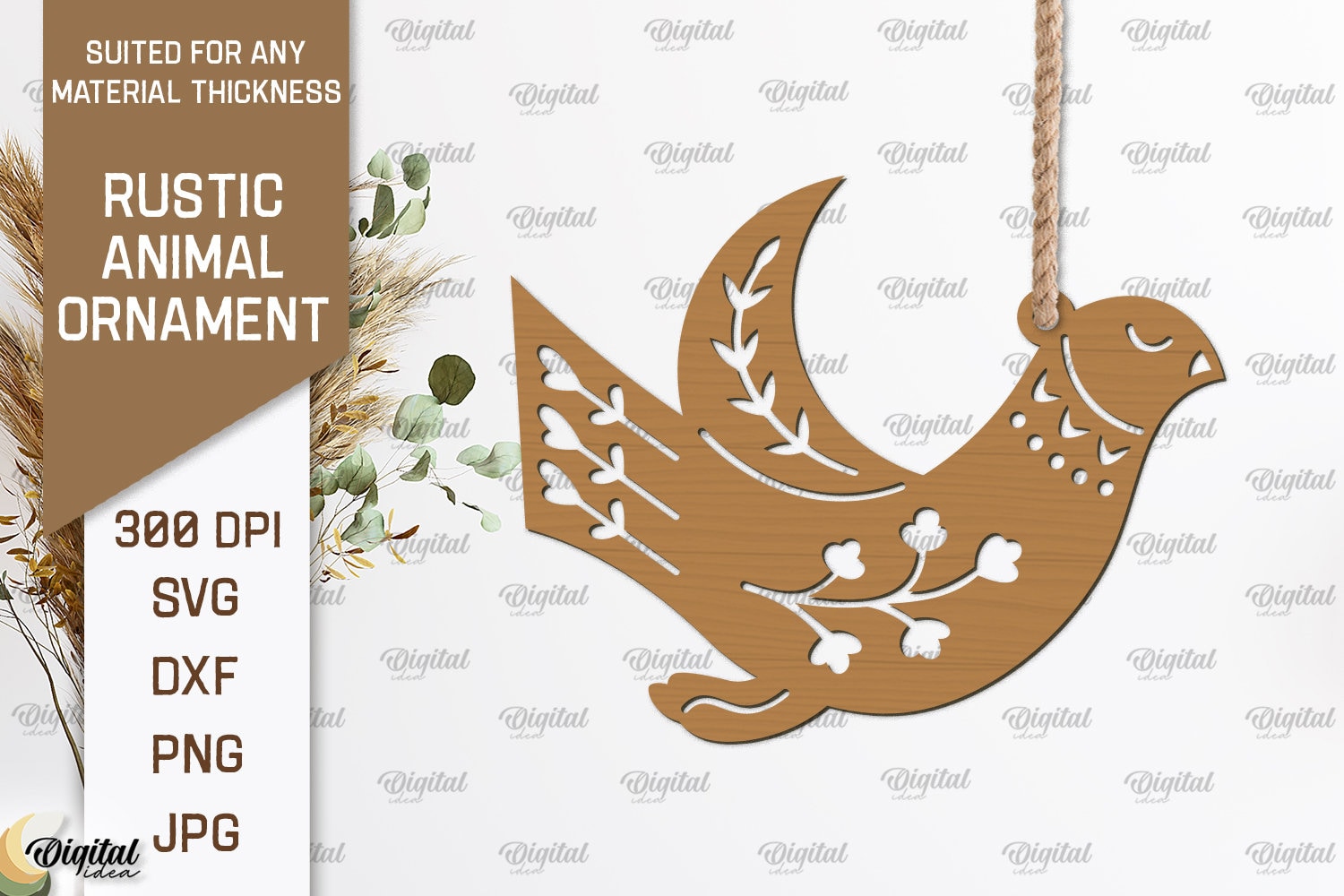 Rustic Animal Sign Rustic Animal Ornaments Bundle, Animals Sign Laser Cut, Scandinavian ...