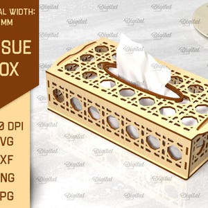 3D Tissue box, 3D laser cut, napkin holder SVG, tissue storage svg, boxes with patterns svg, wooden decorative napkin box lasercut