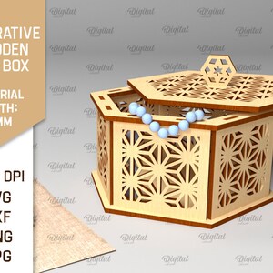 Decorative Wooden Boxes Laser Cut Bundle, 3D Box Template Svg, Storage ...
