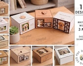 3D Pets memorial boxes bundle, pet loss laser cut files, remembrance box, memorial pet quotes svg, grief, box with photo frame, cat and dog