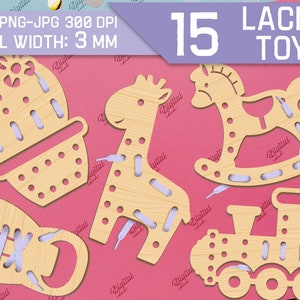 Pacote de brinquedos de amarrar Montessori, aprender a amarrar cadarços de sapatos svg, educação para bebês, animais fofos cortados a laser, jogos de amarrar para crianças, crianças svg