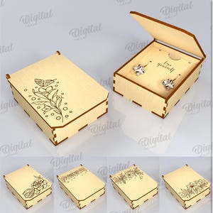 3D Ohrring Geschenkboxen Lasercut Bundle, Schmuckhalter Lasercut, Ohrringe Aufbewahrung svg, Schmuckkästchen Glowforge, Box mit Deckel svg, Geschenkbox