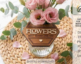 3D Flower Holder Jar Lids Bundle, Mason Jar Topper Laser Cut Files