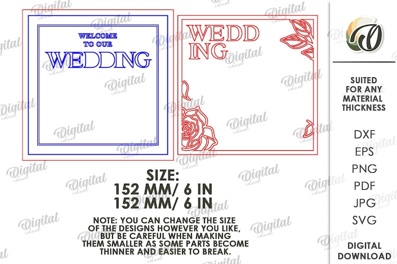 Wedding welcome signs bundle, layered wedding decor laser cut, custom floral wedding sign, personalized names svg, love story image 2